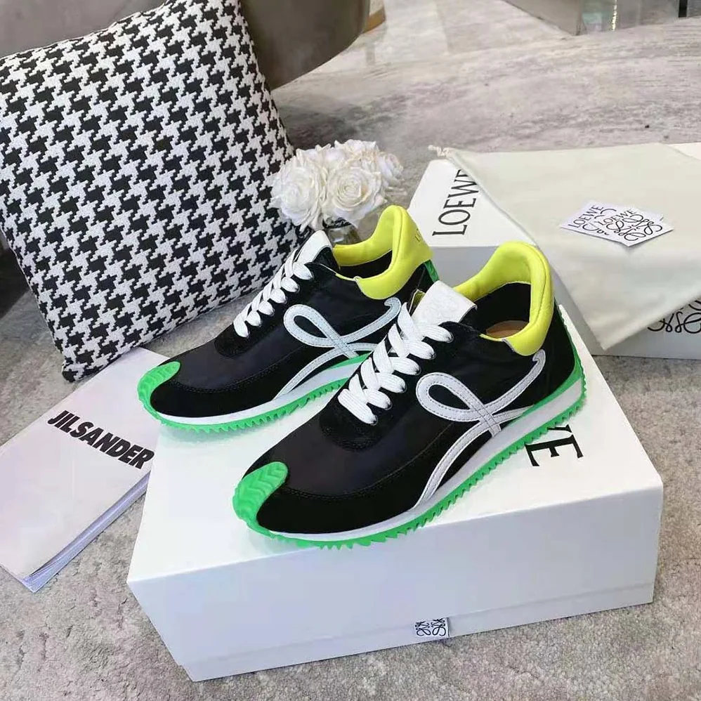 Loewe Flow Runner in Nylon and Suede for Women in Black Loewe Flow Runner in Nylon and Suede for Women in Black