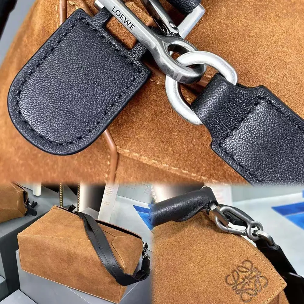 Loewe Puzzle Bag in Suede Calfskin for Unisex in Brown