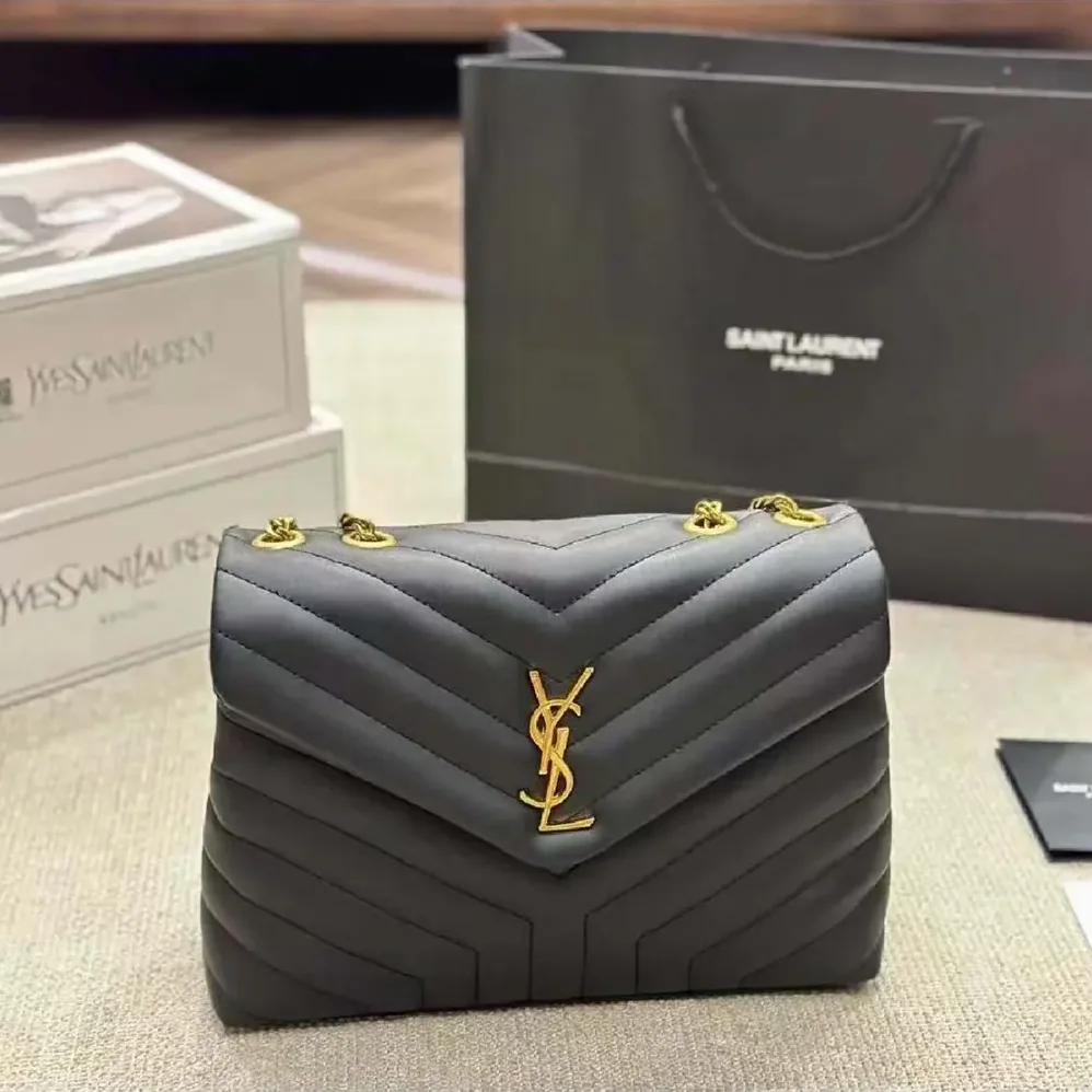 Saint Laurent YSL Loulou Medium Bag in Matelassé Y Leather for Women in Black Saint Laurent YSL Loulou Medium Bag in Matelassé Y Leather for Women in Black