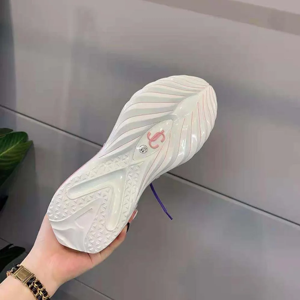 Jimmy Choo Cosmos/F White and Ballet Pink Leather and Neoprene Low for Women in Top Trainers