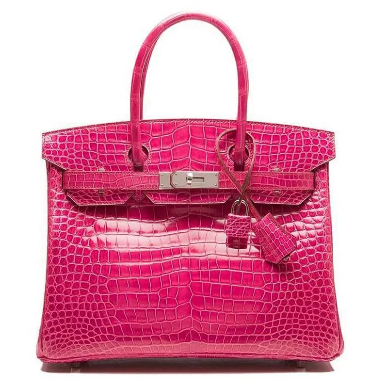 Hermes Birkin 30 Bag in Alligator Leather with Gold Hardware in Pink