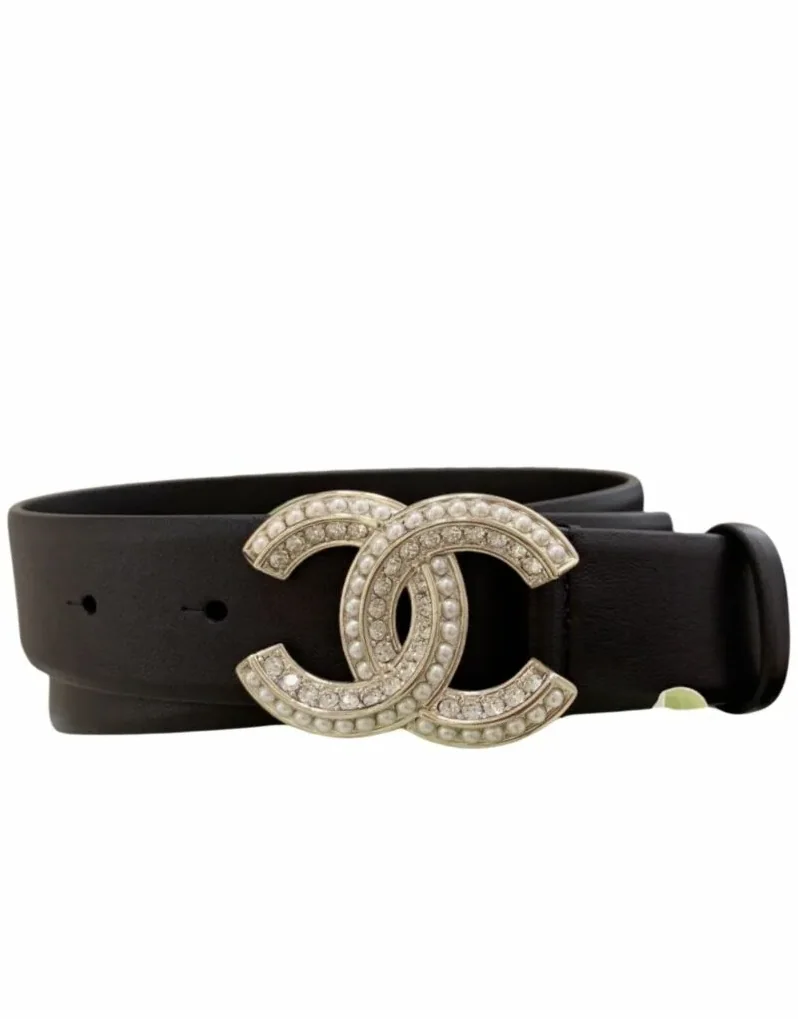 Chanel Interlocking C Buckle Belt Black Chanel Interlocking C Buckle Belt Black
