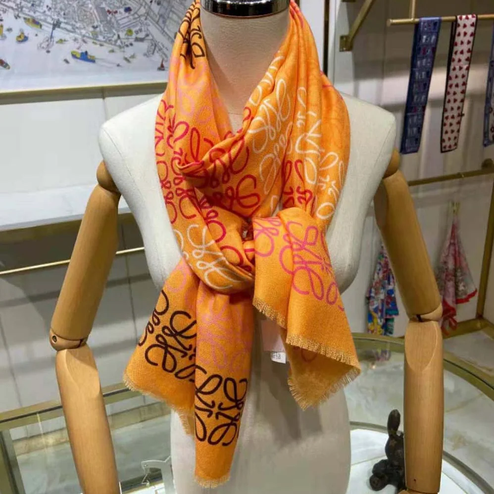 Loewe Anagram Lines Scarf in Wool and Cashmere for Women Loewe Anagram Lines Scarf in Wool and Cashmere for Women