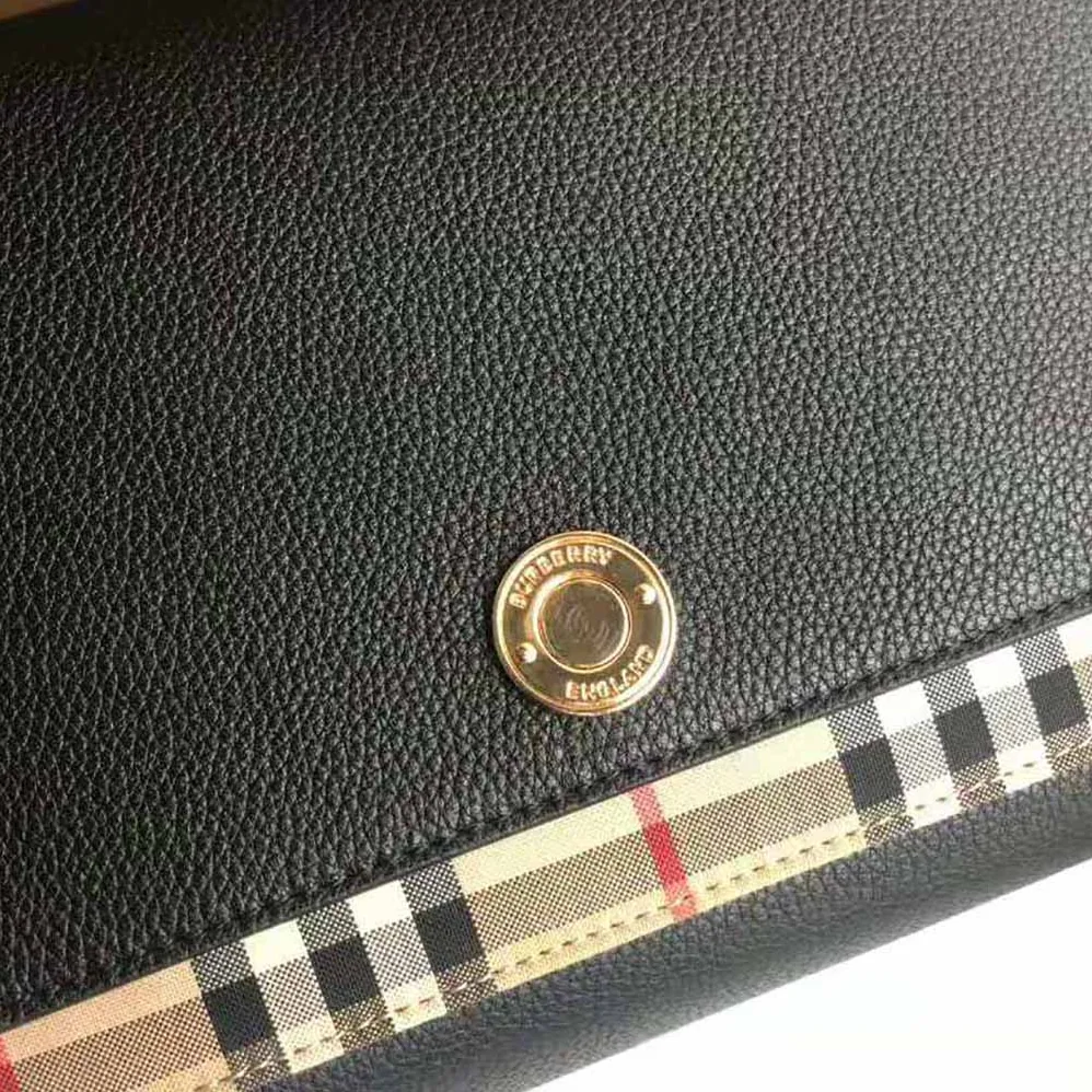 Burberry Small Leather and Vintage Check Crossbody Bag for Women