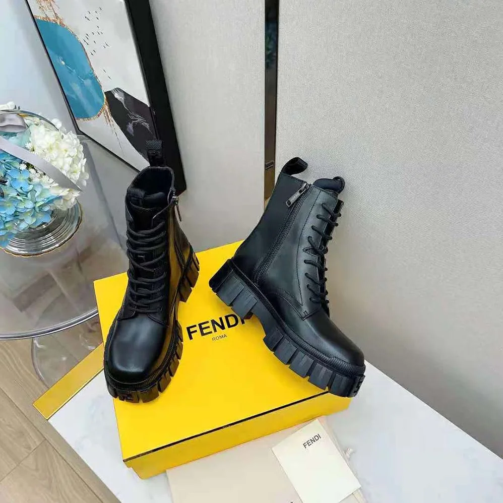 Fendi Force Black leather Ankle Boots for Men Fendi Force Black leather Ankle Boots for Men