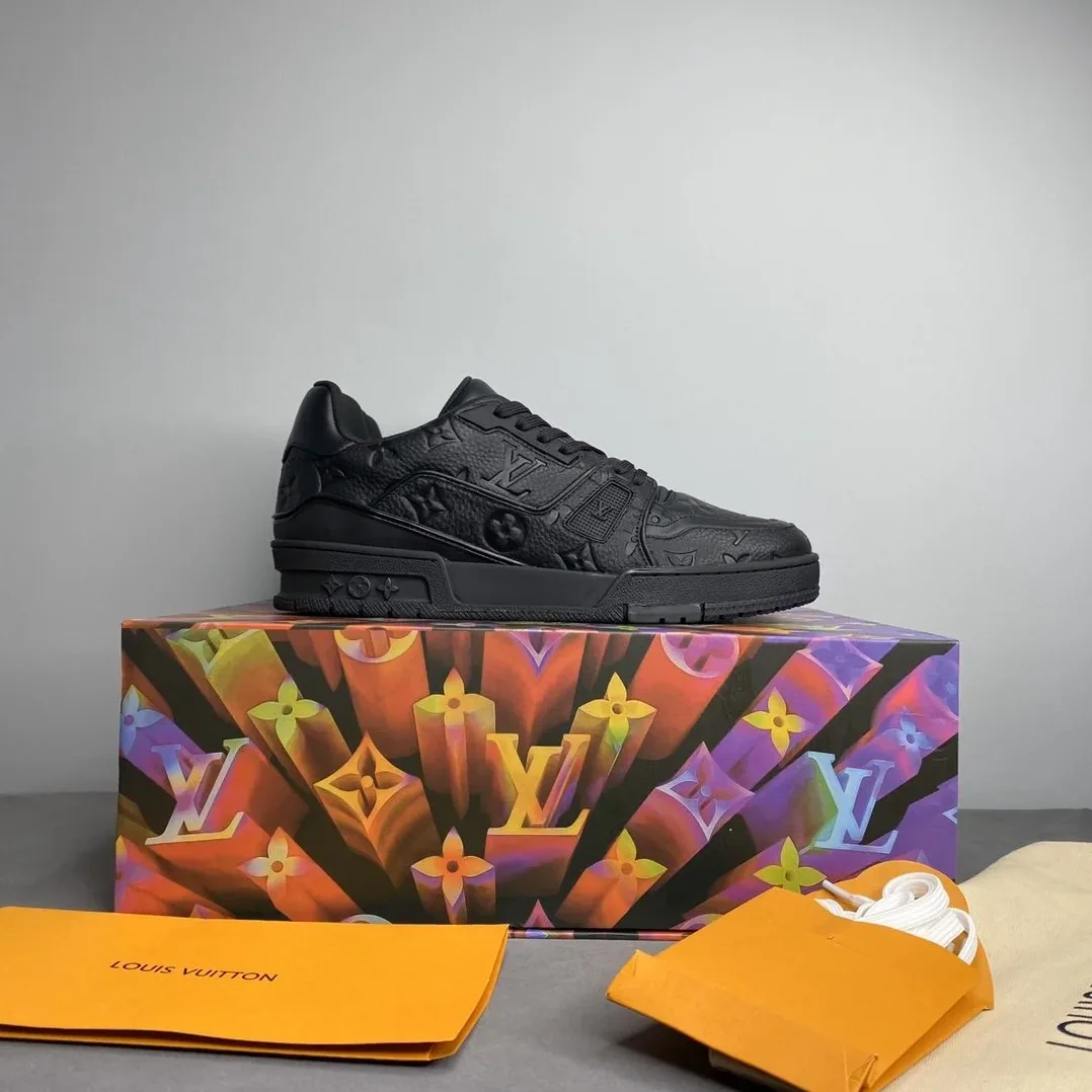 Louis Vuitton Trainer Sneaker Mix Of Materials Black Virgil Abloh