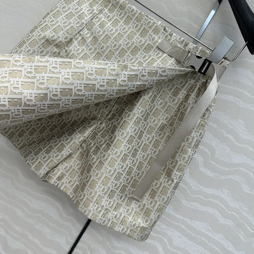 Dior Skort Beige Technical Jacquard Taffeta with Dior Oblique Motif for Women