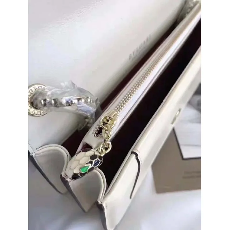 Bvlgari Serpenti Forever Medium Flap Cover Chain Bag Calfskin in White Bvlgari Serpenti Forever Medium Flap Cover Chain Bag Calfskin in White