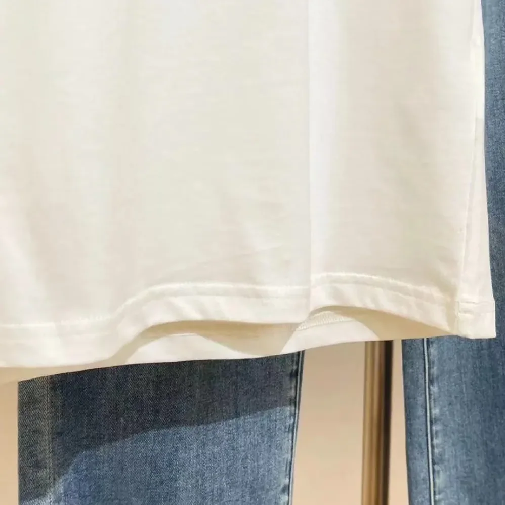 Dior T-Shirt White and Navy Blue Cotton Jersey for Men