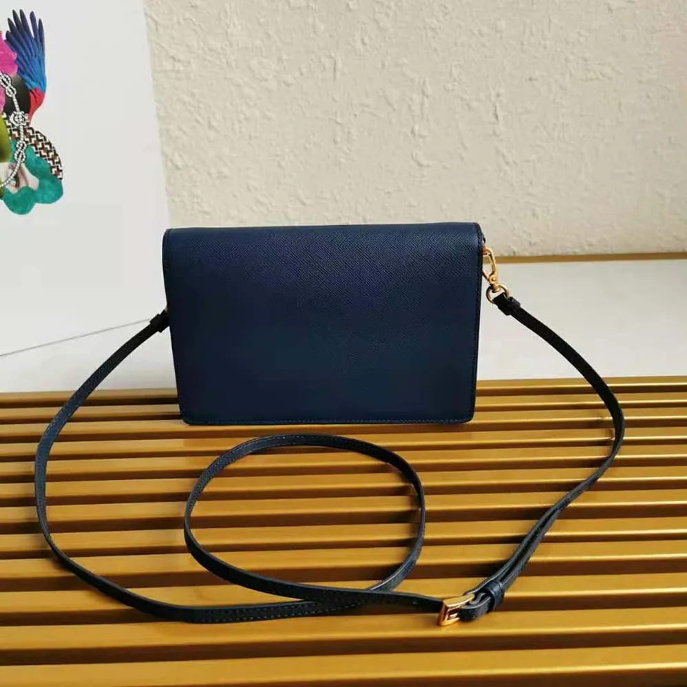 Prada Ladies Saffiano Leather Mini Bag in Navy