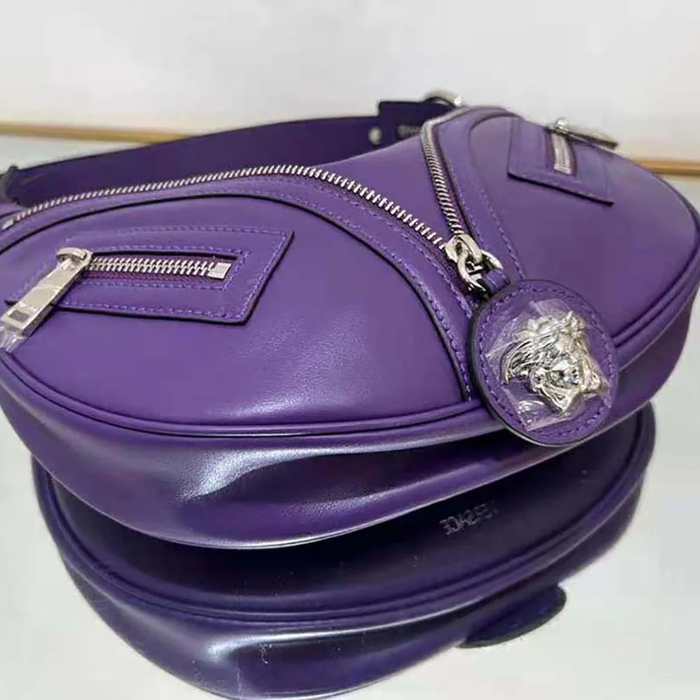 Versace Repeat Small Hobo Bag for Women in Purple