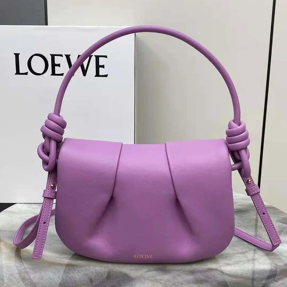Loewe Paseo Satchel in Shiny Nappa Calfskin for Women in Purple Loewe Paseo Satchel in Shiny Nappa Calfskin for Women in Purple