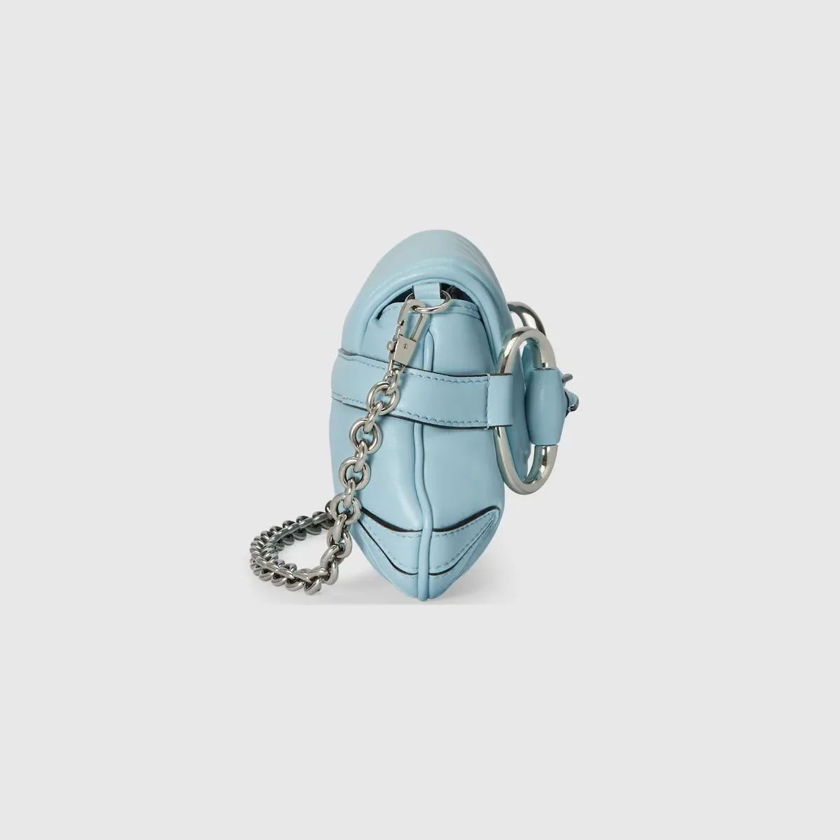 Gucci Horsebit Chain Small Shoulder Bag Light Blue 10.6 Inches/ Gucci Horsebit Chain Small Shoulder Bag Light Blue 10.6 Inches/
