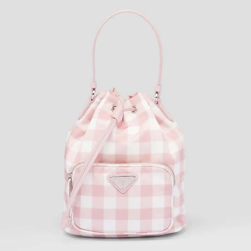 Prada Duet Printed Re-Nylon Bag for Women in Pink Prada Duet Printed Re-Nylon Bag for Women in Pink