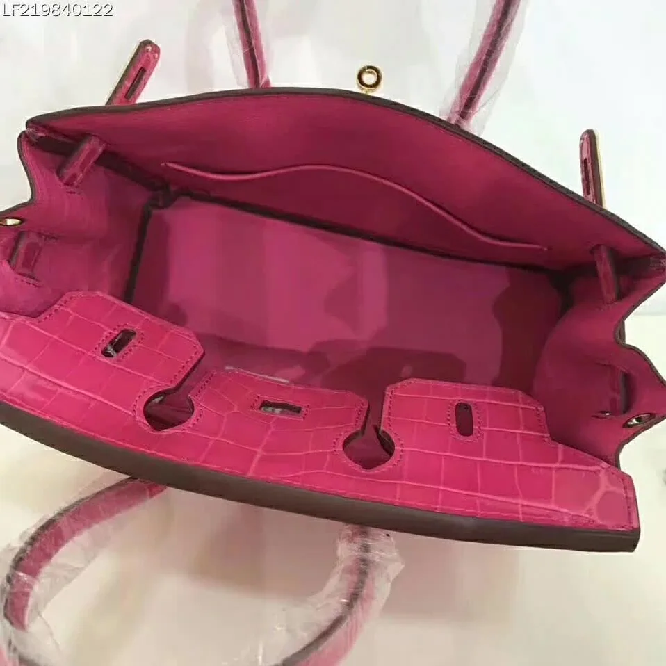 Hermes Birkin 30 Bag in Alligator Leather with Gold Hardware in Pink