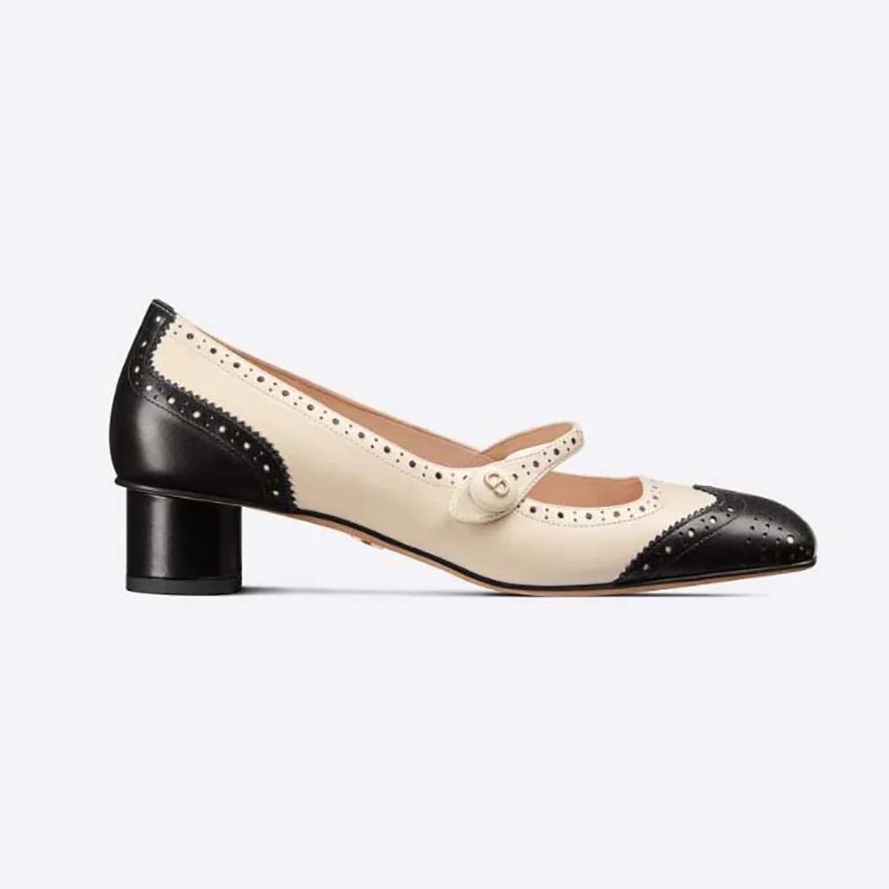 Dior Spectadior Ballet Pump Black and White Perforated Calfskin for Women Dior Spectadior Ballet Pump Black and White Perforated Calfskin for Women