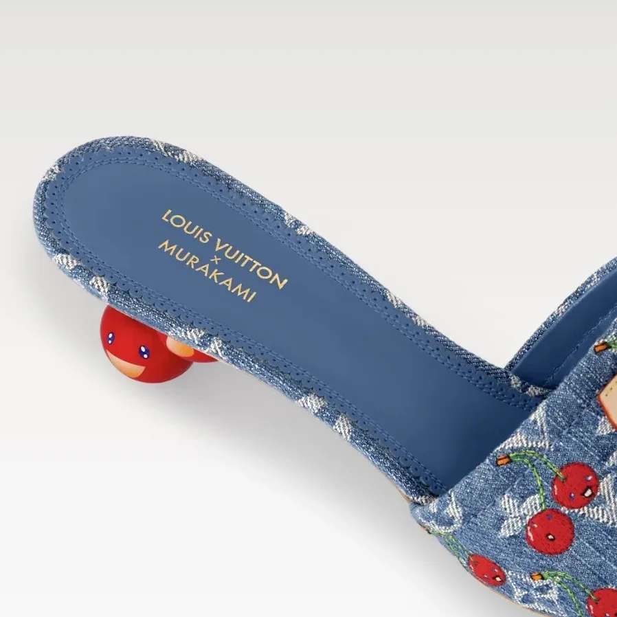 Louis Vuitton LV x TM Lily Mule Cherry Denim 1AHLTF Louis Vuitton LV x TM Lily Mule Cherry Denim 1AHLTF