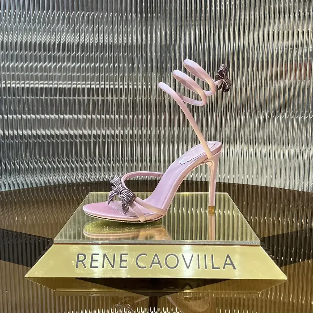 Rene Caovilla Cleo Mauve Sandal with Bows 105 for Women Rene Caovilla Cleo Mauve Sandal with Bows 105 for Women