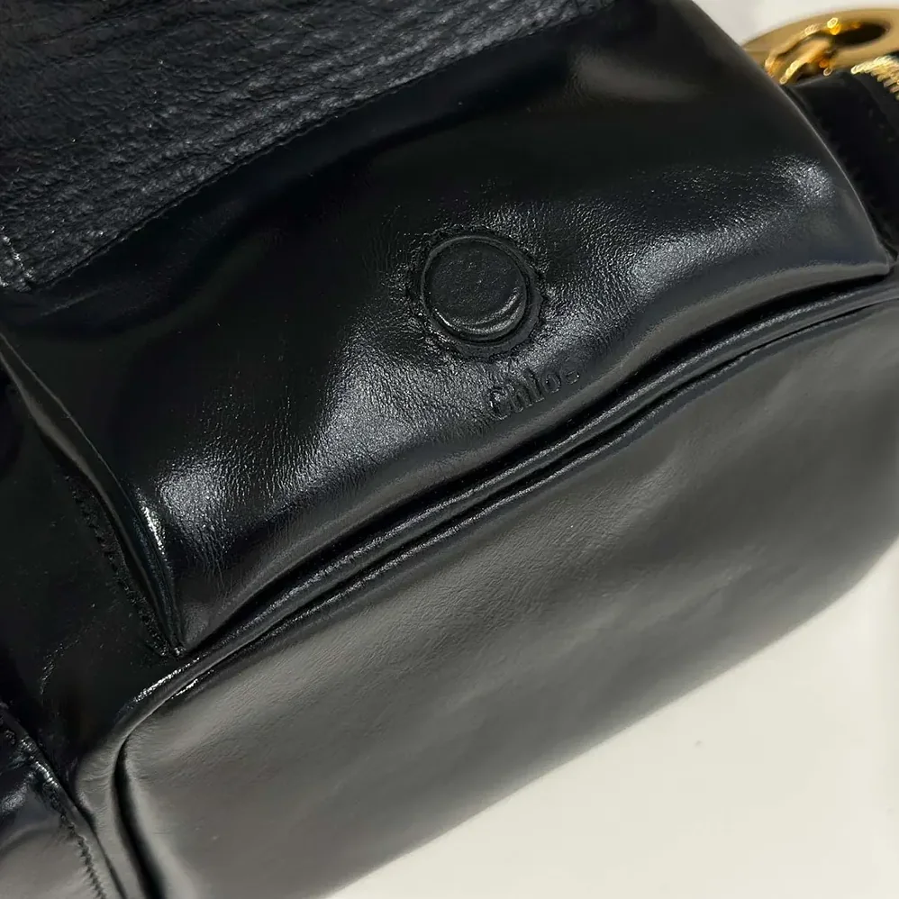 Chloe Small Camera Bag in Shiny Leather for Women in Black Chloe Small Camera Bag in Shiny Leather for Women in Black