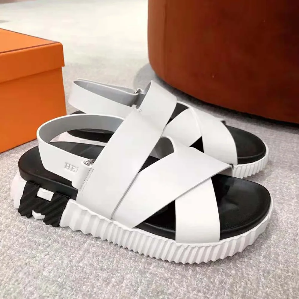 Hermes Electric Sandal in Calfskin for Women in White Hermes Electric Sandal in Calfskin for Women in White