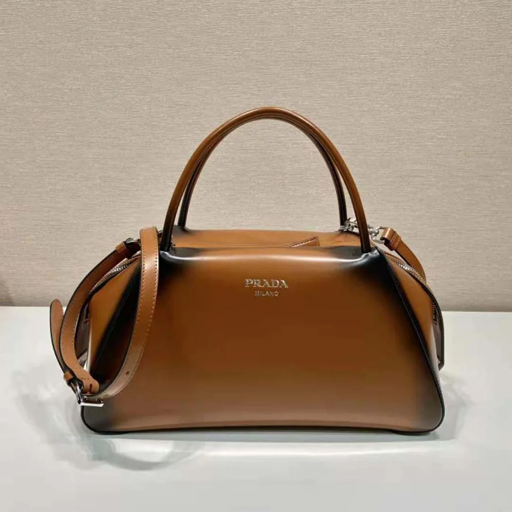 Prada Medium Brushed Leather Prada Supernova Handbag for Women in Brown Prada Medium Brushed Leather Prada Supernova Handbag for Women in Brown
