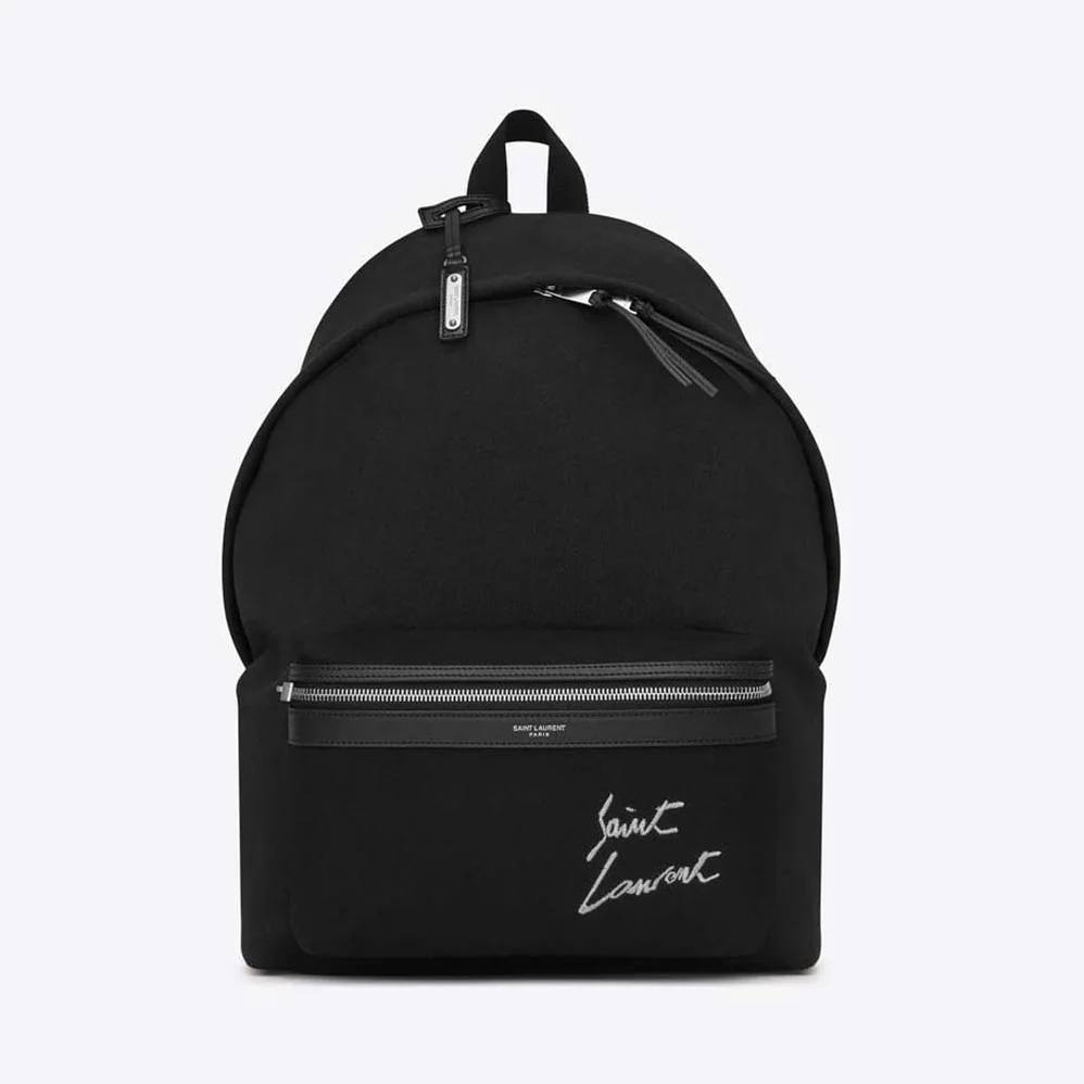 Saint Laurent YSL Saint Laurent Embroidered City Backpack in Canvas for Women Saint Laurent YSL Saint Laurent Embroidered City Backpack in Canvas for Women