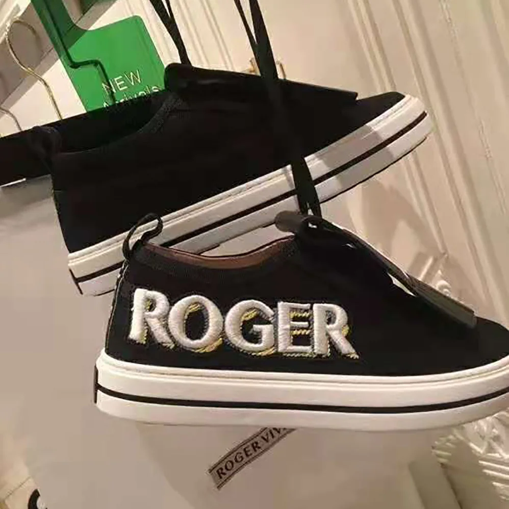 Roger Vivier Call Me Vivier Patch Sneakers for Women in Black