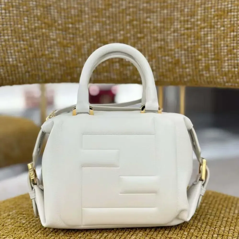 Fendi Nappa FF Mini Cube Bag for Women in White