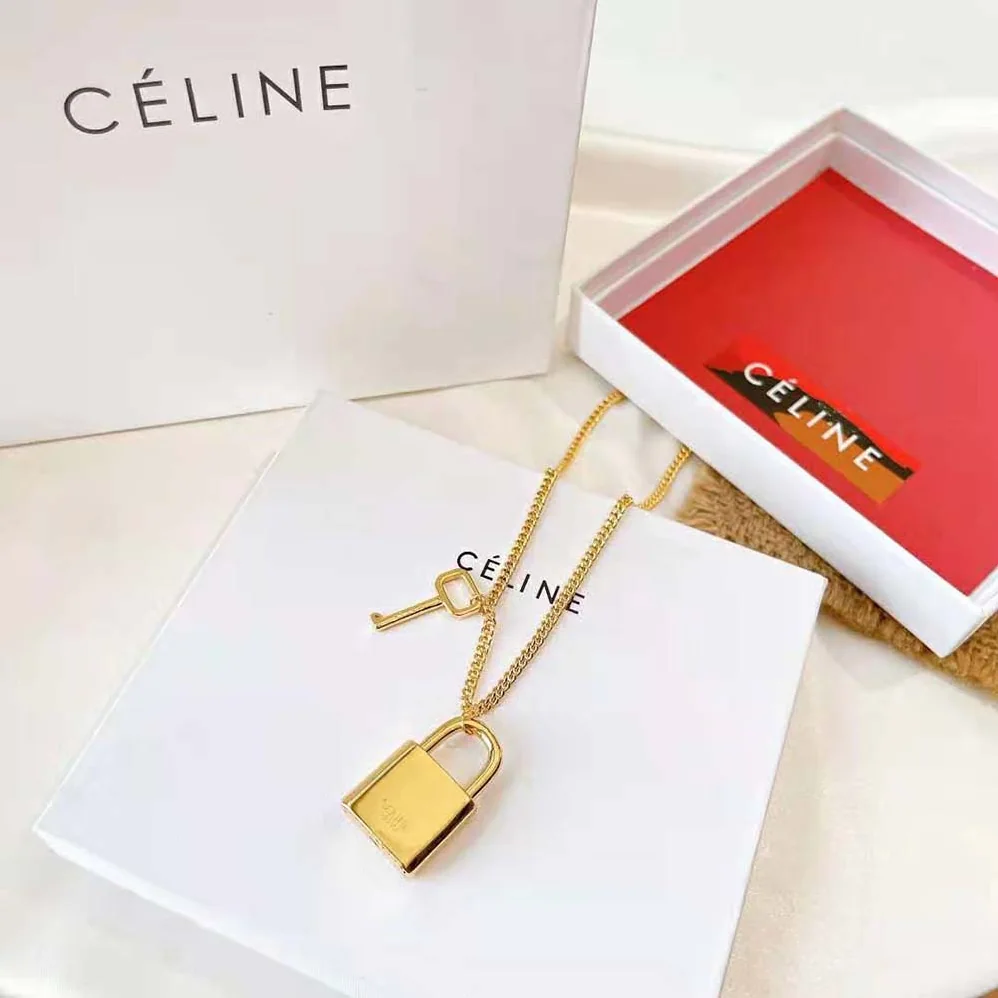 Celine Le 16 Necklace in Brass with Gold Finish for Women Celine Le 16 Necklace in Brass with Gold Finish for Women