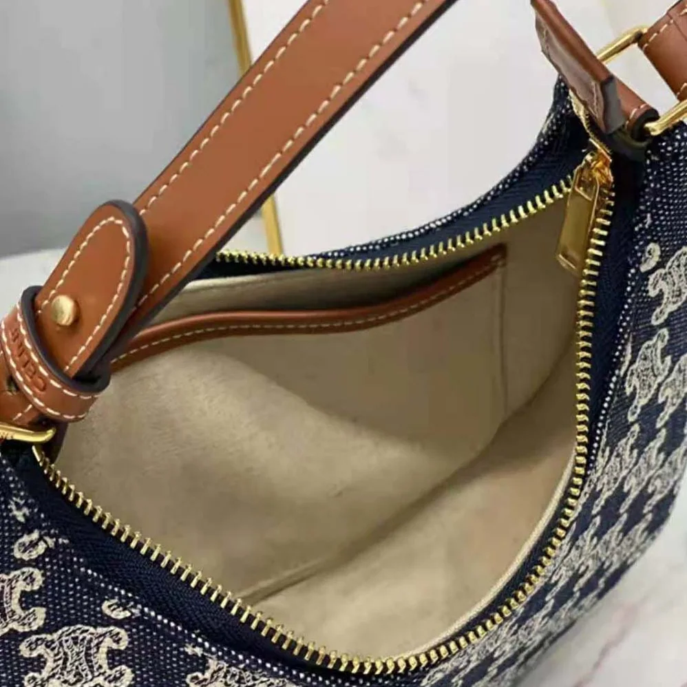 Celine Ava Bag in Textile with Triomphe Embroidery for Women