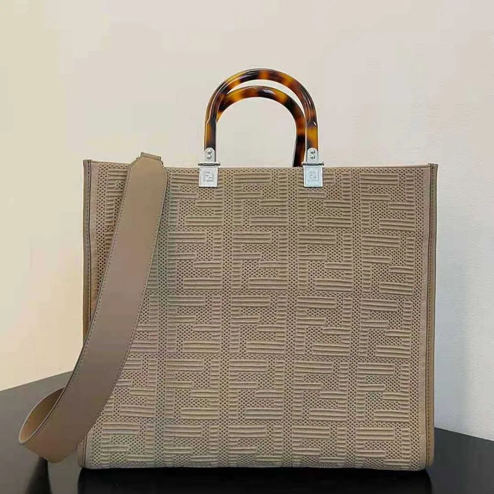 Fendi Sunshine Medium FF Fabric Shopper for Women in Sandy Fendi Sunshine Medium FF Fabric Shopper for Women in Sandy