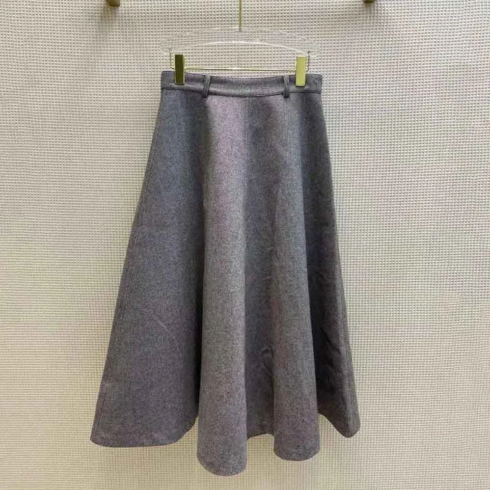 Dior Cannage Lined Mid-Length Skirt Gray Technical Cotton Drill for Women Dior Cannage Lined Mid-Length Skirt Gray Technical Cotton Drill for Women