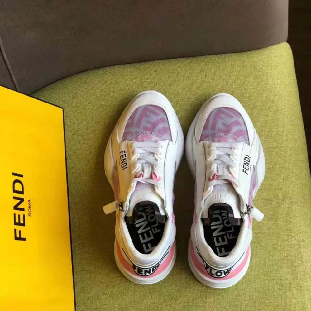 Fendi Flow Pink Nylon Low Tops for Women