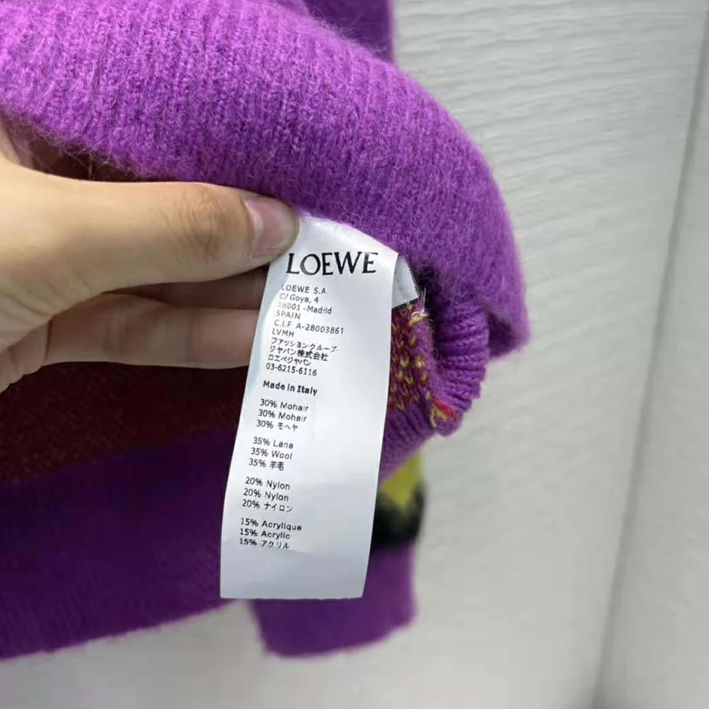 Loewe Intarsia Turtle Neck Sweater in Wool for Women