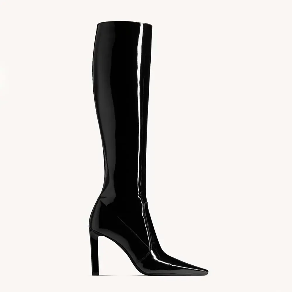 Saint Laurent YSL Francoise Boots In Smooth Leather Black for Women