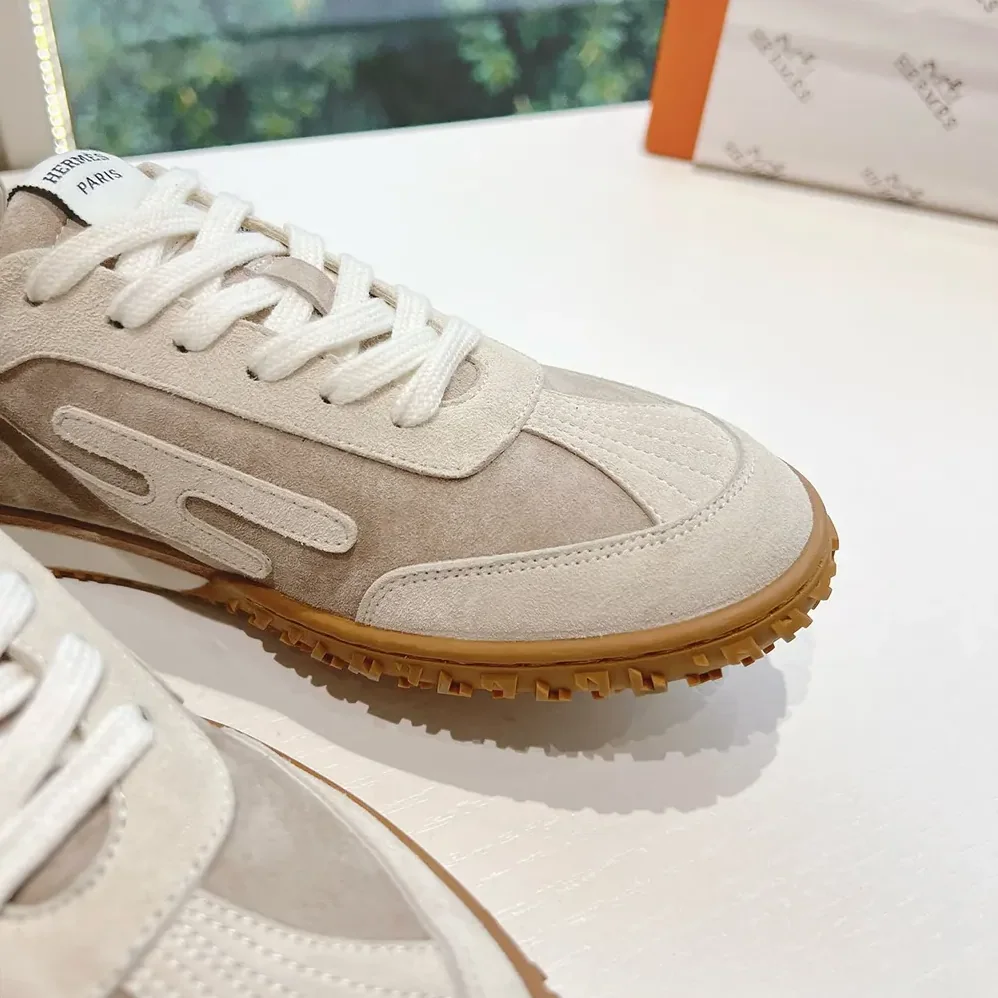 Hermes Jet Sneaker in Technical Canvas and Suede Goatskin for Unisex in Beige Hermes Jet Sneaker in Technical Canvas and Suede Goatskin for Unisex in Beige