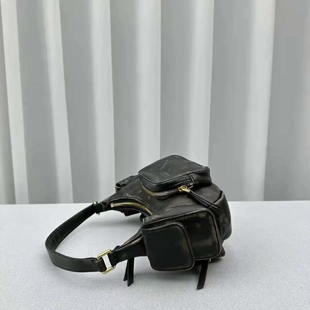 Miu Miu Nappa Leather Pocket Bag for Women in Black