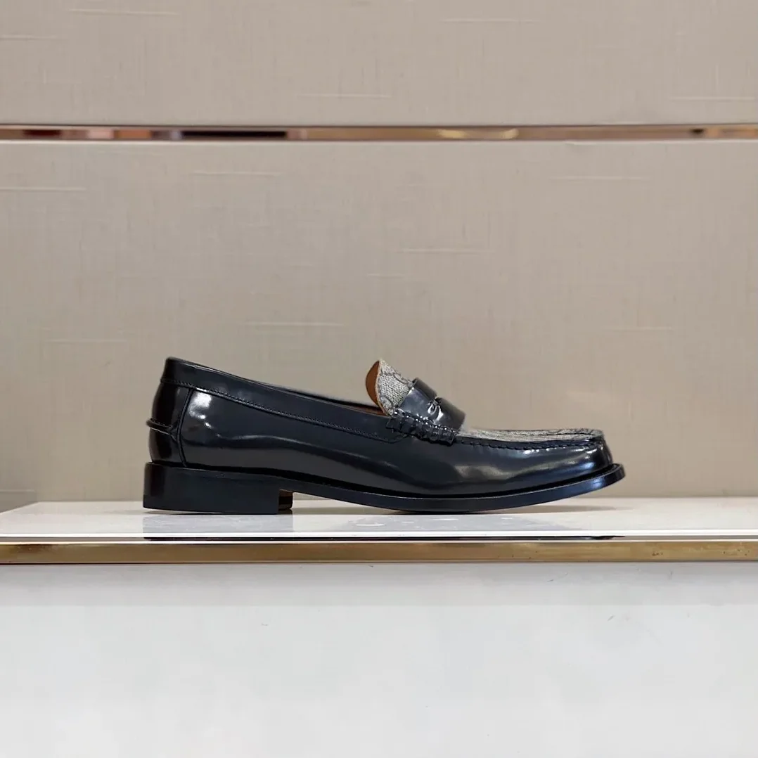 Gucci GG Loafers Horsebit Black And Beige for Men