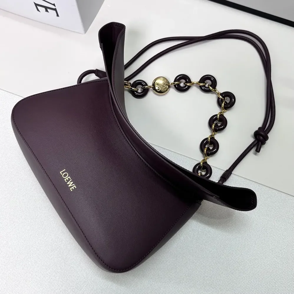 Loewe Medium Ola Bag in Smooth Calfskin for Women in Dark Burgundy Loewe Medium Ola Bag in Smooth Calfskin for Women in Dark Burgundy