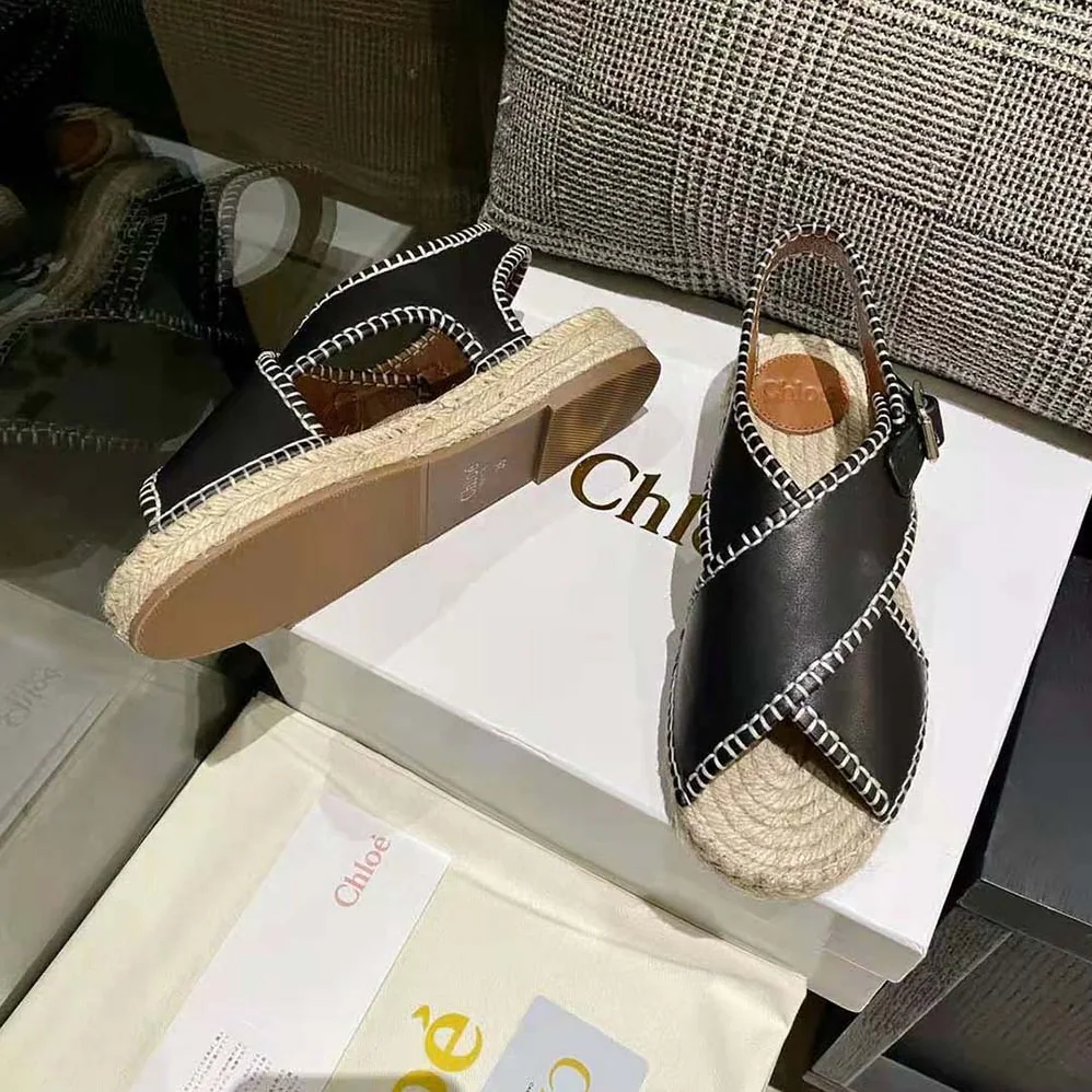 Chloe Lucinda Flat Espadrille for Women in Black Chloe Lucinda Flat Espadrille for Women in Black