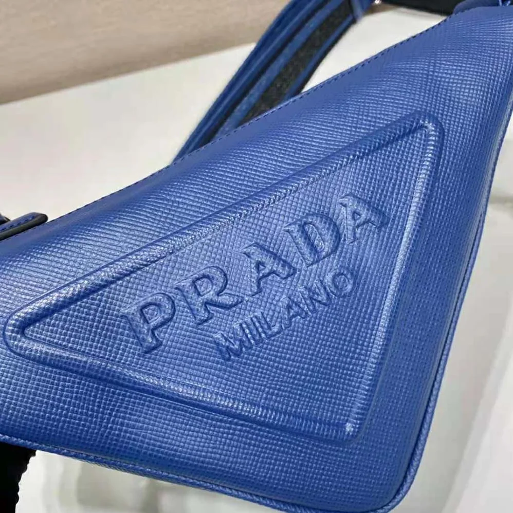 Prada Saffiano Prada Triangle Bag for Women in Navy Prada Saffiano Prada Triangle Bag for Women in Navy