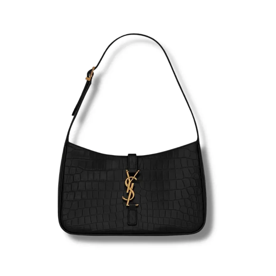Saint Laurent Le 5 À 7 Embossed Shoulder Bag Black