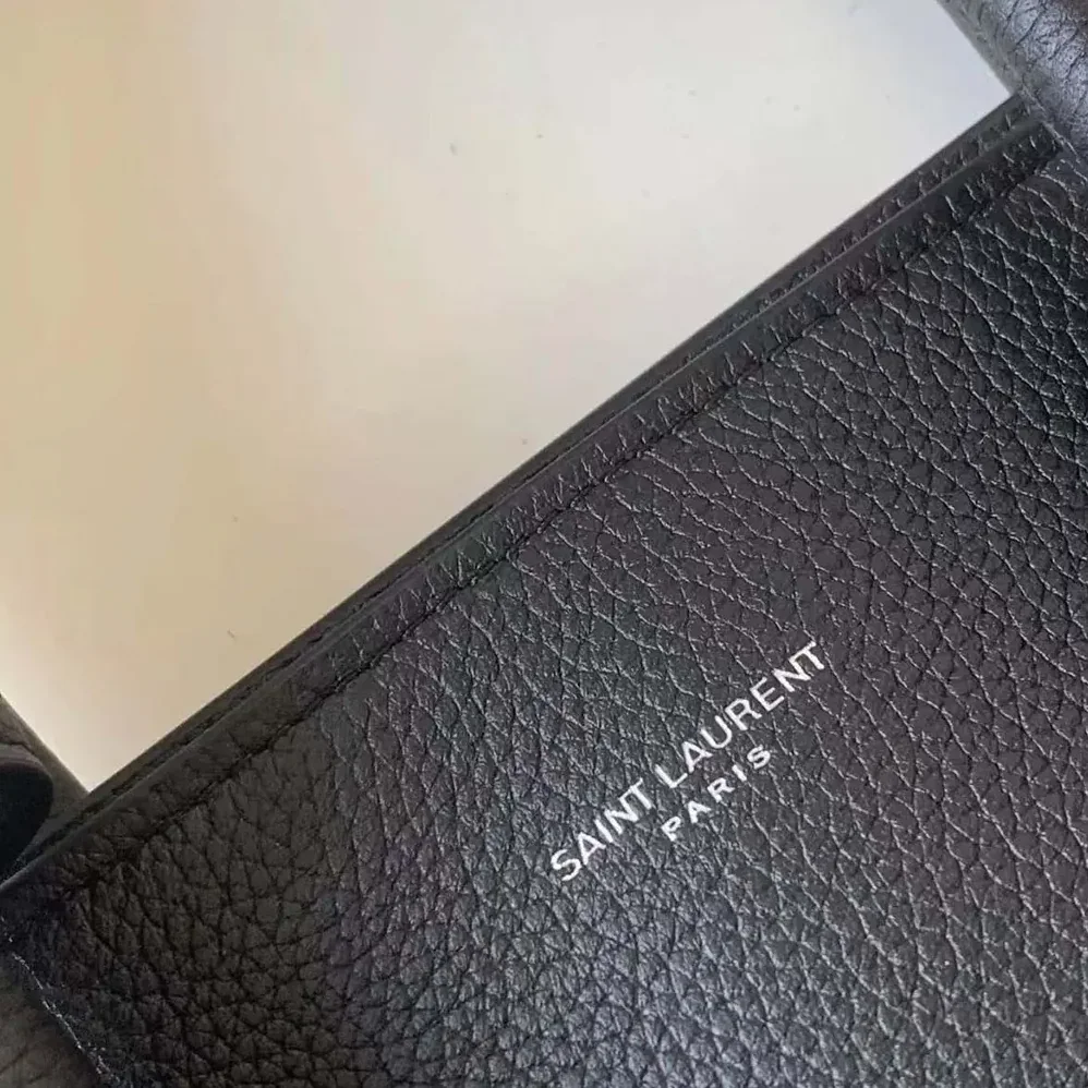 Saint Laurent YSL Sac De Jour Thin Large in Grained Leather for Women in Black