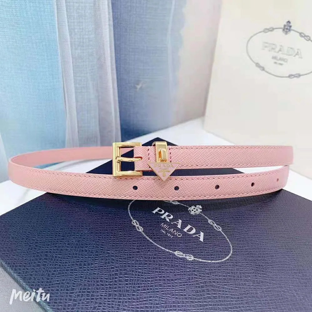 Prada Saffiano Leather Belt for Women in Pink