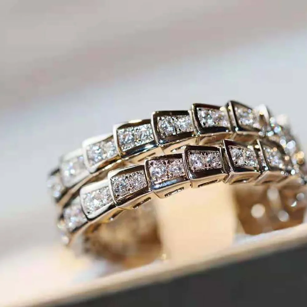 Bvlgari Serpenti Viper Two-coil 18 KT White Gold Ring for Women