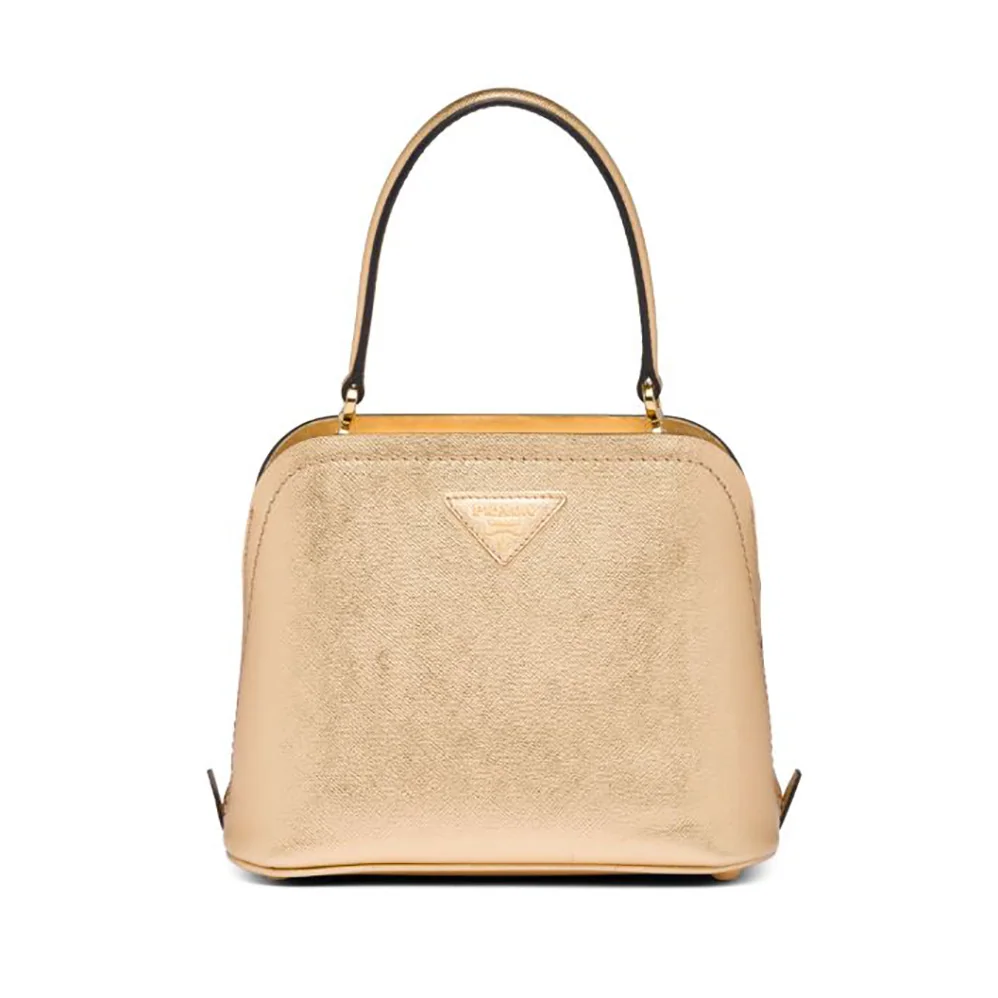 Prada Prada Matinee Micro Saffiano Leather Bag for Women in Gold Prada Prada Matinee Micro Saffiano Leather Bag for Women in Gold