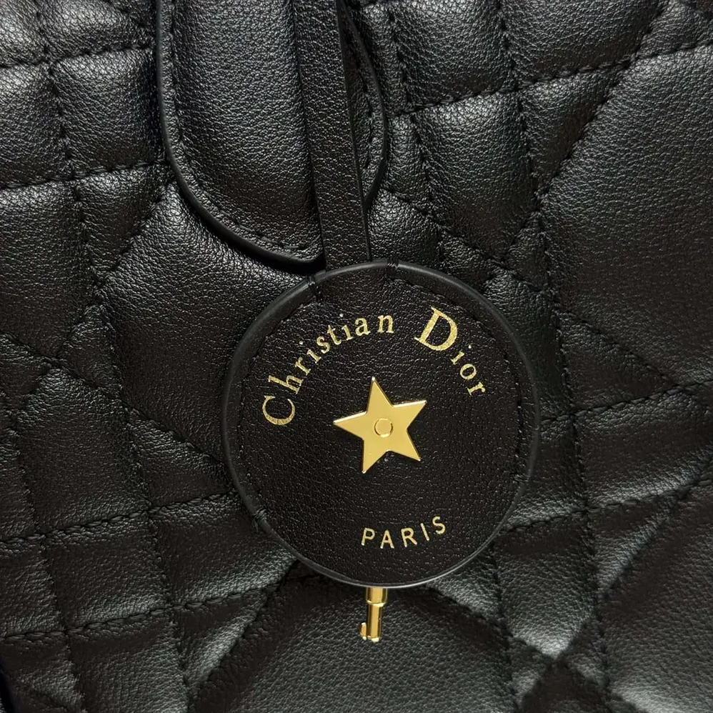 Dior Dior Groove 25 Bag Black Macrocannage Calfskin for Women