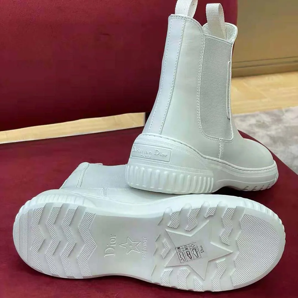 Dior D-Racer Ankle Boot White Calfskin for Men