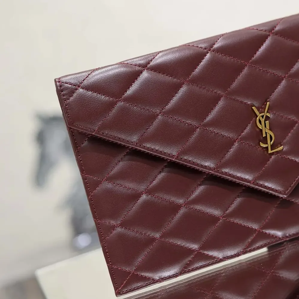 Saint Laurent YSL Paris Pouch In Lambskin Rouge Cabernet for Women Saint Laurent YSL Paris Pouch In Lambskin Rouge Cabernet for Women