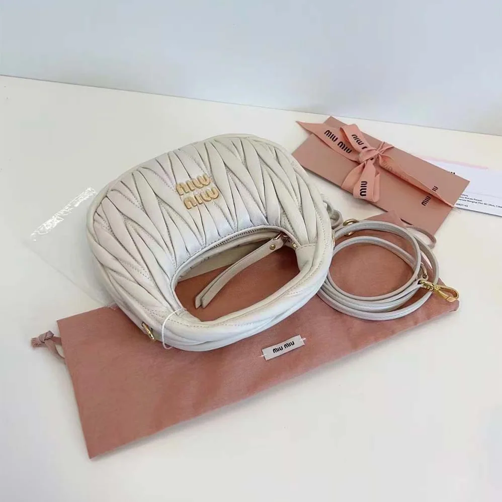 Miu Miu Wander Matelassé Nappa Leather Hobo Mini for Women in Bag Miu Miu Wander Matelassé Nappa Leather Hobo Mini for Women in Bag